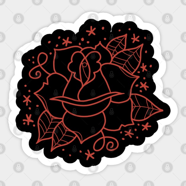 Traditional Rose Tattoo Sticker by GALLO-X